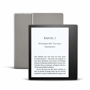 Kindle Oasis, Leselicht mit verstellbarer Farbtemperatur, wasserfest, 32 GB, WLAN, gratis Mobilfunkverbindung + WLAN, Grafit