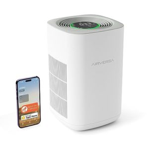 Airversa HomeKit Luftreiniger Air Purifier with Thread 🆃🅷🆁🅴🅳 (HomPod Mini/Apple TV4K 2021 oder höher erforderlich) Clever H13 HEPA Luftfilter CADR 221m³/h, 99,97% Effizienz, AP2