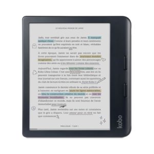 Kobo Libra Color | eReader | 7 Zoll blendfreie Farbe E Ink Kaleido™ 3 Display | Dunkelmodus-Option | Hörbücher | wasserdicht | Schwarz