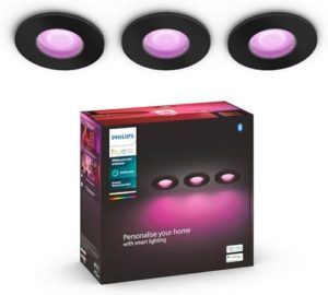 Philips Hue White & Color Ambiance Xamento 3er Deckenspot 3x230lm, schwarz, bis zu 16 Mio. Farben, dimmbar, steuerbar via App, kompatibel mit Amazon Alexa (Echo, Echo Dot)