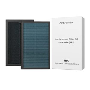 Airversa Luftreiniger Ersatzfilter-Set, H14 True HEPA für AP2 Purelle (1 Paar) | zertifizierte HEPA-Filter scheiden mehr als 99,995% aller feinen Schwebstoffe ab (H14)