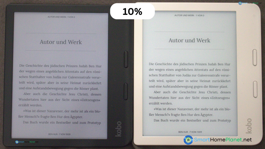 Kobo Libra Color vs Libra 2 - Text bei 10% drinnen