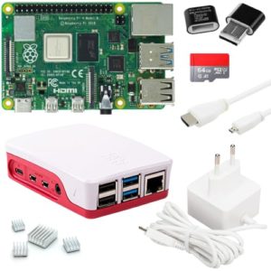 Raspberry Pi 4 8GB Starter-Set | 64GB SD Karte | USB-C Netzteil 15W | Gehäuse | 4K Micro HDMI Kabel | Kühlkörper Set | Raspberry Pi 4 Model B 8GB RAM