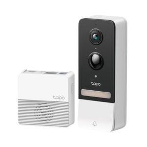 Tapo D230S1 Video-Türklingel Akku (Video Doorbell) | Türklingel mit Kamera, 2K 5MP, Farbe Nachtsicht, ultrabreiten Sichtfeld, herausnehmbare Batterie, KI-Erkennung, Mit Chime