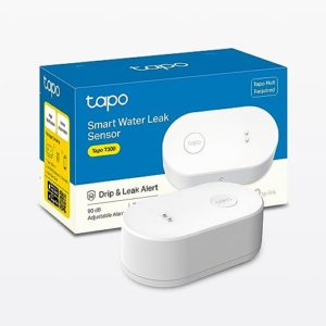 Tapo Intelligenter Wasserleck-Detektor, Wasserlecksensor – Echtzeit-App-Benachrichtigungen, 90 dB Alarm, IP67 wasserdicht, Batterie enthalten, Flexible Installation, Tapo Hub erforderlich separat