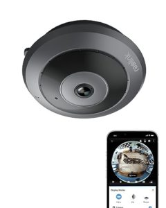 Reolink 6MP WLAN Überwachungskamera Innen, 360° Blick Panorama Fisheye Kamera mit 2,4/5 GHz WLAN, Personenerkennung, 2 Wege Audio, Decken-/Wand-/Tisch-Installation, Mehrere Display-Ansichten, FE-W