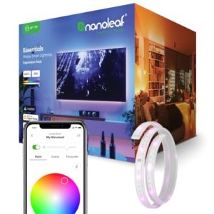 Nanoleaf Essentials Lightstrip Erweiterung, 1m Zusätzlich Smart RGBW LED Strip - Thread & Bluetooth 16 Mio. Farben Streifen, Musik & Bildschirm Sync, Funktioniert mit Google Home Apple, Deko & Gaming