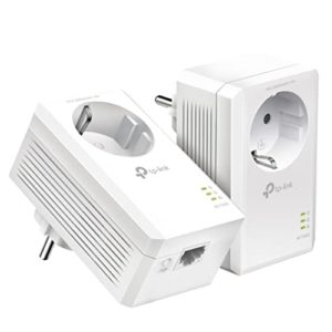 TP-Link Powerline Adapter Set TL-PA7017P KIT(1000Mbit/s, mit Steckdose, Gigabit-Port, Plug&Play, Kompatibel mit allen HomePlug AV/AV2 Powerline Adaptern, Ideal für Media-Streaming)