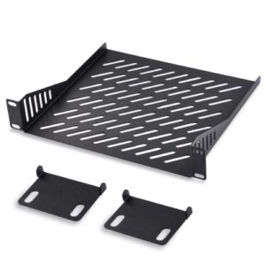 GeeekPi RackMate Accessories Rack Shell 10 inch 1U Rack Shelf, Vented Shelves for Good Air Circulation, Cantilever Mount, Universal Device, Network Cabinet Shelf, Computer Case Mounting Tray (1U)