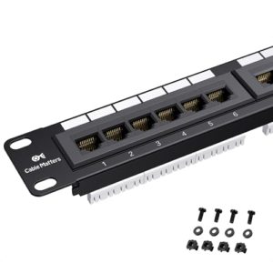 Cable Matters UL-gelistetes Rackmount oder Wandmontage 1U 24 Port Netzwerk PatchPanel 19 Zoll (Cat6 Patch Panel / RJ45 Patch Panel), für Gigabit Netzwerk Switch, 110 oder Krone Impact Tools Kompatibel