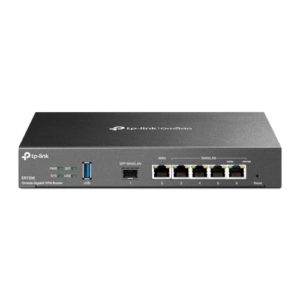 TP-LINK ER7206 6 Port Dual/Multiple WAN VPN Router(bis zu 4 Gigabit WAN Ports,1*SFP Port, hochsicheres VPN, Omada SDN, zentrales Management, Firewall) schwarz, ideal für Büronetzwerk