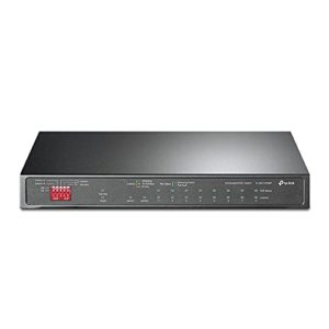 TP-Link TL-SG1210MP 10 Port Gigabit PoE LAN Switch (8 Gigabit PoE+ Ports, 1 Gigabit SFP Port, 123 W, IEEE-802.3af/at, Plug-and-Play, QoS, IGMP,lüfterlos) Schwarz