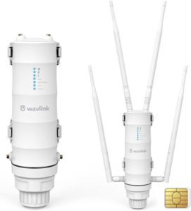 WAVLINK 1200 Mbit/s 4G LTE Outdoor Wireless Access Point,Dual WLAN Repeater/WLAN Router(867Mbit/s 5GHz+300Mbit/s 2,4GHz) mit SIM Card Slot,Support Router/4G Router/Mix Mode,4 Antennas,3 Ethernet Ports