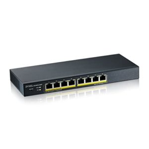 Zyxel 8-Port Gigabit PoE Switch | Smart Managed | Tisch-/Wandmontage und lüfterloses Design | 8 PoE+-Ports mit einem Budget von 70 W | VLAN, IGMP, QoS [GS1900-8HP]