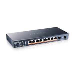 Zyxel 8-Port Multi-Gig 2.5G Cloud/Smart Managed PoE++ Switch @130W | mit 8 x PoE++(60W)| 2 x 10G SFP+ |Desktop oder Wandmontage [XMG1915-10EP]