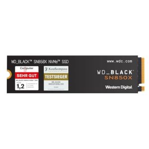WD_BLACK SN850X NVMe SSD 2 TB interne SSD (Gaming Speicher, PCIe Gen4-Technologie, Lesen 7.300 MB/s, Schreiben 6.600 MB/s) Schwarz