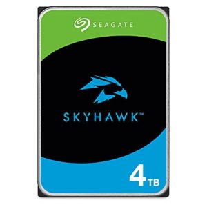 Seagate SkyHawk 4TB interne Festplatte HDD, Videoaufnahme bis zu 64 Kameras, 3.5 Zoll, 64 MB Cache, SATA 6GB/s, silber, FFP, inkl. 3 Jahre Rescue Service, Modellnr.: ST4000VXZ16