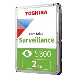 Toshiba 2TB S300 Surveillance HDD - 3.5' SATA Internal Hard Drive Supports up to 64 HD cameras at a 180TB/Year workload (HDWT720UZSVA)