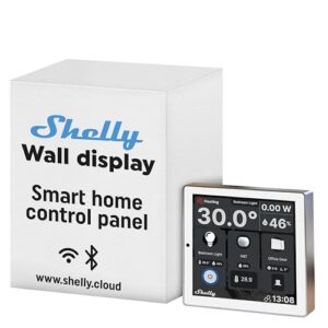 Shelly Wall Display Weiß | WLAN & Bluetooth EIN intelligentes Bedienfeld mit integriertem 5-A-Schalter und Farbdisplay | Hausautomation | Leistungsüberwachung | iOS Android App | LUX-Sensoren